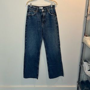 Zara wide leg jeans in dark blue wash